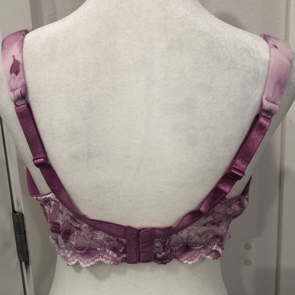 Delicates Bra Size 38DD. White/lavender purple Lace Sexy Whimsical Feminine - Picture 12 of 13